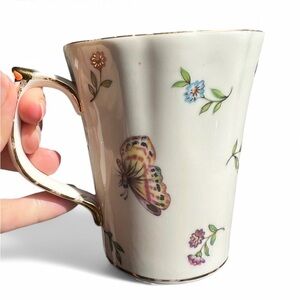 Skye McGhie Fine Botanical Garden Butterfly Floral Porcelain Garden Whispers Mug
